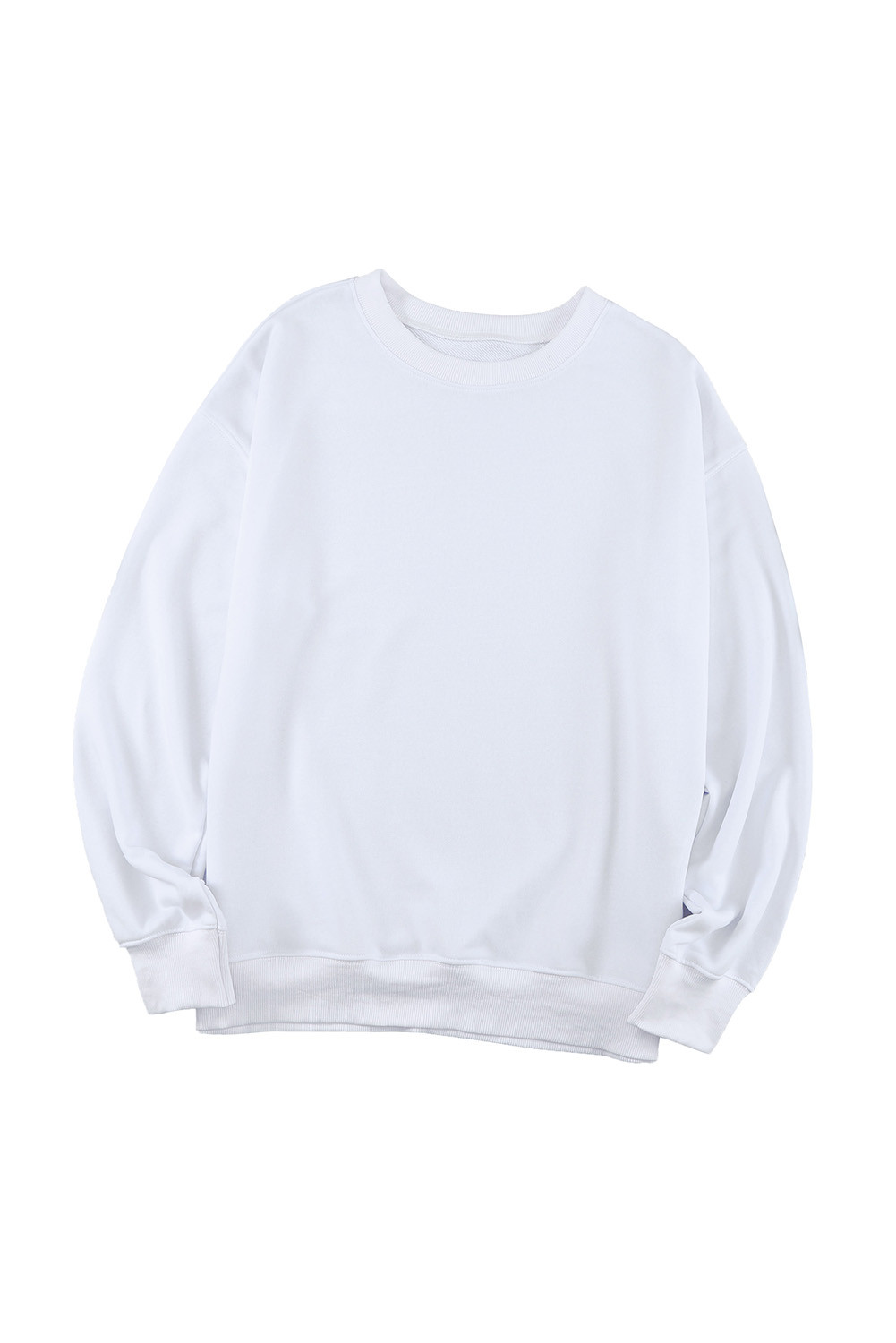 US$6.98 White Plain Crew Neck Pullover Sweatshirt Wholesale - www.dear ...
