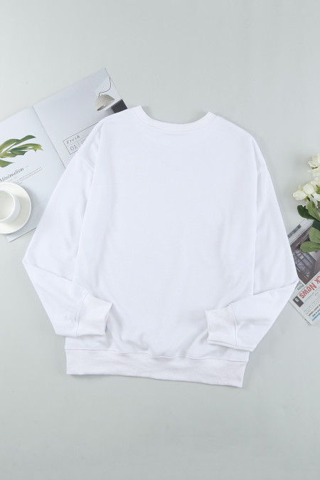 US$6.98 White Plain Crew Neck Pullover Sweatshirt Wholesale - www.dear ...