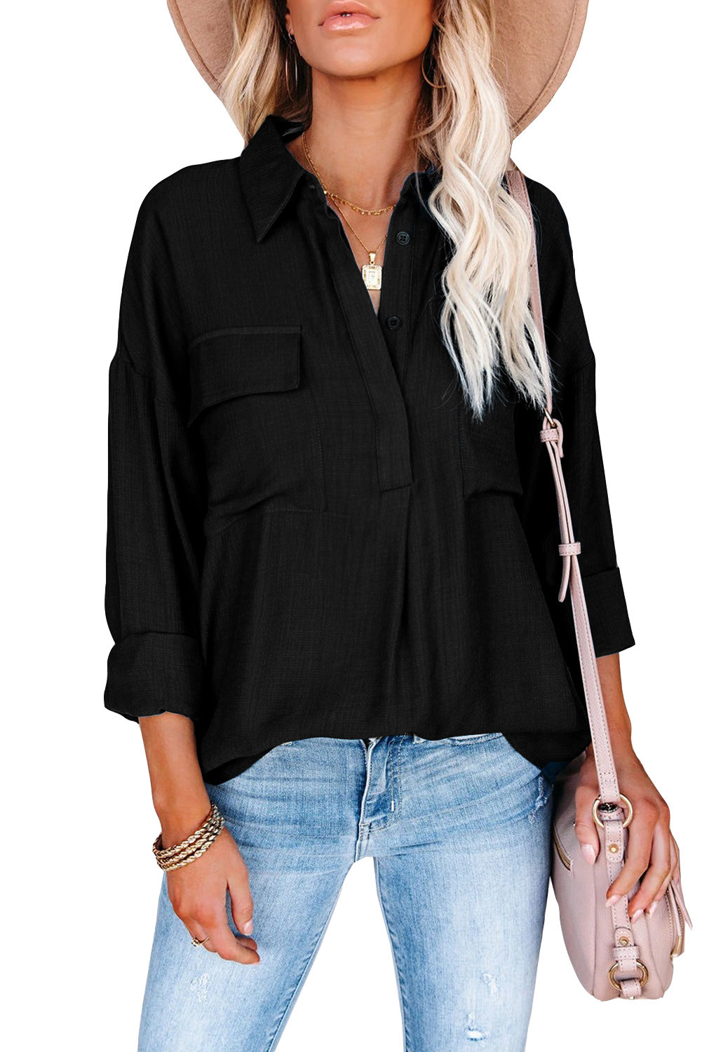 long sleeve buttoned top