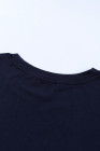 Camiseta de manga corta en bloque de color con estampado de leopardo azul