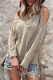 Khaki Cold Shoulder Texture Long Sleeve Sweater