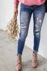 Aztec Patch Ripped Slim-fit Jeans