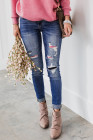 Aztec Patch Ripped Slim-fit Jeans