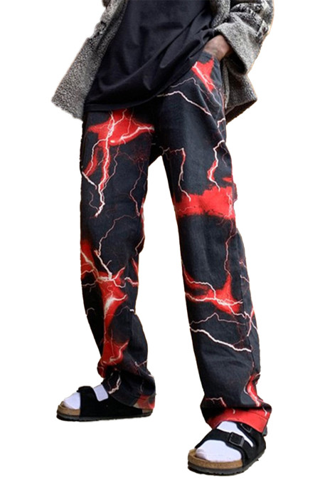 lightning print pants