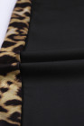 Black Leopard Splicing Mid Waist Stretchy Skinny Pants