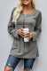 Gray Faith Letters Print Knit Tunic Top