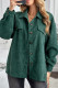 Зеленое вельветовое пальто-рубашка с длинным рукавом на пуговицах