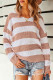 Pink Striped Colorblock Knit Sweater