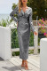 Silver Long Sleeve V Neck Twist Ruched Sequin Prom Maxi Dress