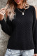 Black Cold Shoulder Texture Long Sleeve Sweater