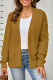 Brown Open Front Chunky Knit Cardigan