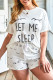 LET ME SLEEP Eyelash Print Summer Plus Size Pajamas Set