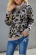 Gray Leopard Cozy Long Sleeves Turtleneck Sweater