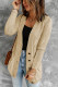 Beige Front Pocket and Buttons Closure Cardigan