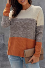 Bloque de color amarillo textura neta suéter suéter