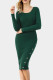 Green Button Detail Sweater Dress