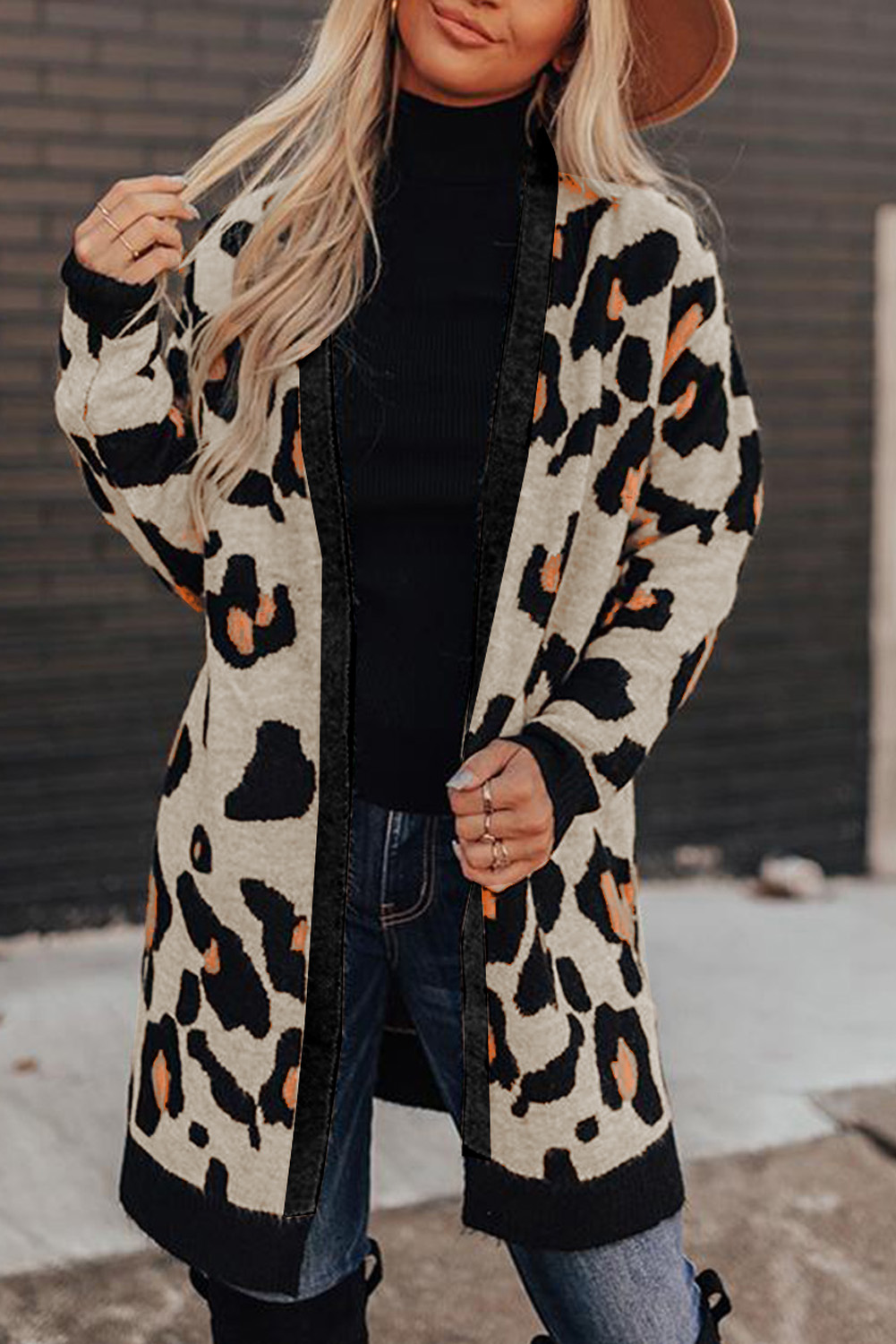 Leopard Print Long Sleeve Cardigan - (US 4-6)S