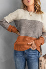 Bloque de color amarillo textura neta suéter suéter