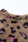 Brown Plush Fur Leopard Coat