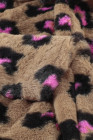 Brown Plush Fur Leopard Coat