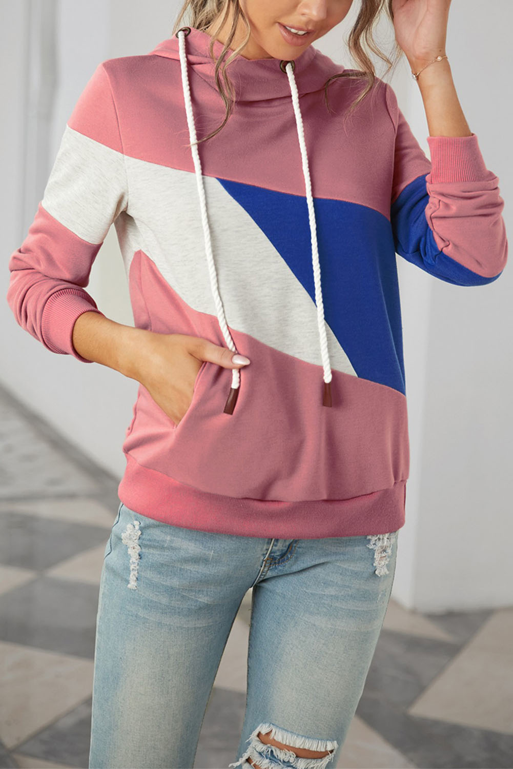  Accent Colorblock Hoodie - (US 8-10)M