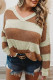 Suéter holgado con cuello en V y bloques de color marrón de talla grande