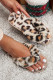 Leopard Faux Fur Flip Flop Slippers