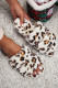 Double Straps Leopard Faux Fur Slippers