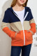 Orange Kids' Triple Color Block Hooded Jacket