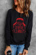 Black Letter Graphic Print Crew Neck Pullover Sweatshirt