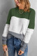 Suéter tipo pulóver con textura en red en bloque de color verde