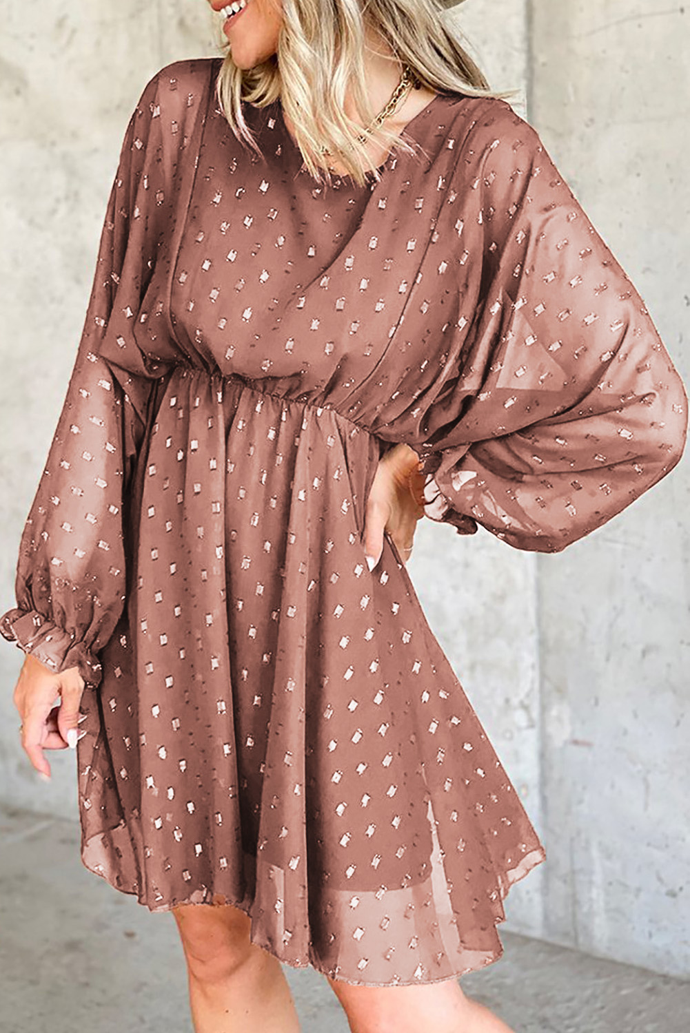 Swiss Dot Bubble Sleeves Chiffon Dress Us 16 18 Xl | Desertcart Cameroon