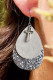 Silver Sequin Cross Multi-layered Drop Earrings