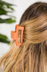 Orange Rectangle Hair Claw Clip