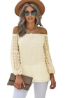 Apricot Swiss Dot Off The Shoulder Blouse