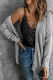 Beige Drop Sleeve Cable Knit Cardigan with Slits