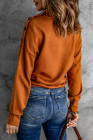 Khaki  High Neck Button Shoulder Long Sleeve Sweater