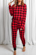 Red Plaid Two Pieces Loungewear