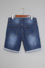 Синие рваные мужские джинсовые шорты с низкой посадкой