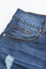 Blue Distressed Low-rise Men's Denim Shorts