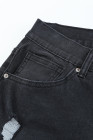 Черные рваные мужские джинсовые шорты с низкой посадкой