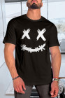 Schwarzes Männer Emoji Lächeln Grafik T-Shirt