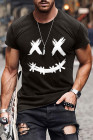 Schwarzes Männer Emoji Lächeln Grafik T-Shirt