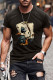 Camiseta de manga corta ajustada con estampado gráfico de dados de póker negra para hombre