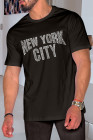 Camiseta con estampado de hombres negros CIUDAD DE NUEVA YORK