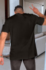 Camiseta lisa de hombre negra con estampado de fantasmas