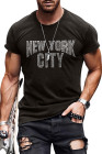 Черная мужская футболка с рисунком NEW YORK CITY