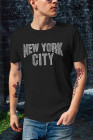 Camiseta con estampado de hombres negros CIUDAD DE NUEVA YORK