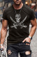 Черная мужская однотонная футболка с призрачным принтом