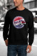 Black Graphic Letter Print Crew Neck Men's Pullover Sweatshirt